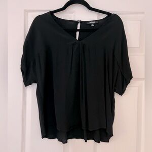 Madewell Blouse with Keyhole Back - Black/ XS